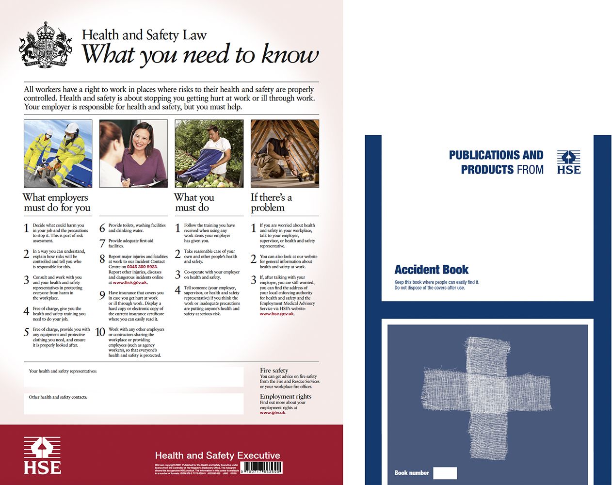 A3 Law poster and Accident book pack